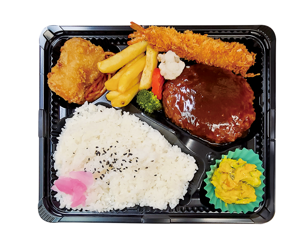 ハンバーグデラックス弁当｜まんまる弁当